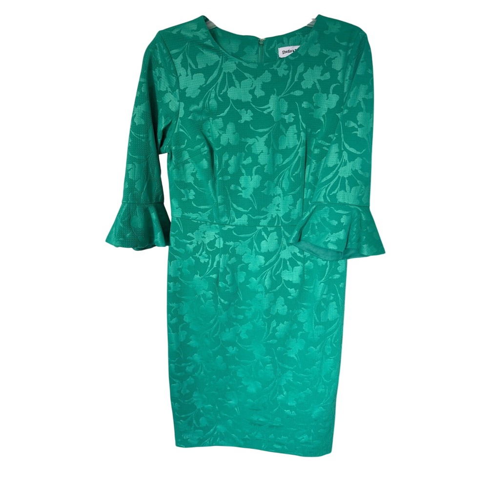 Women's Shelby & Palmer Bell Sleeve Kelly Green‎ Aline Dress 8 Classic